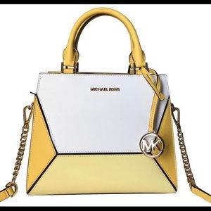 Michael Kors Yellow Messenger Prism Md Leather Satchel